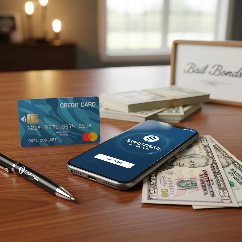 Various payment methods for bail bonds including credit card, online payment, and cash